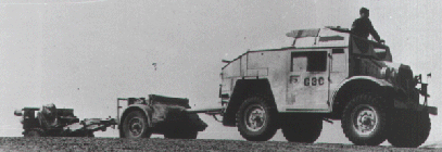 Quad Tractor, towing a limber and 25 pdr gun