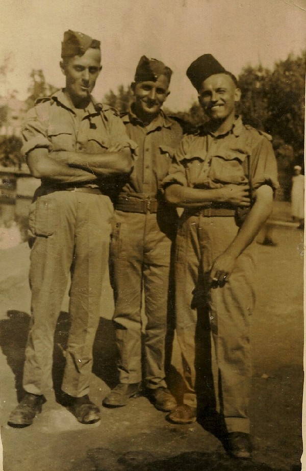 Alfred Richards (centre) and friends