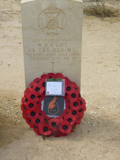 The grave with Len Burritt's weath.