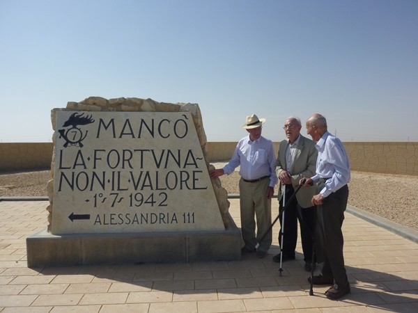 The marker, reads: 'Lacking Fortune, Not Valour'. It denotes the limit of the Axis advance towardas Alexandria in July 1942 and carried the badge of the Italian Folgore Parachute Division who fought like lions at Alamein, many to the death, rather than surrender.